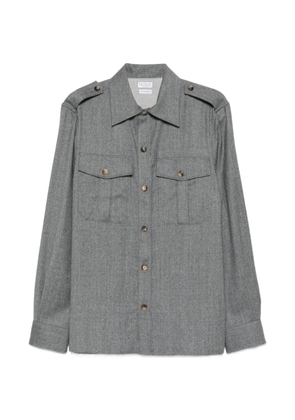 Brunello Cucinelli epaulette-detail chest-pocket shirt - Grey