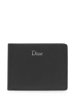 dime logo-print leather wallet - Black