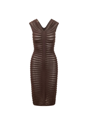 Elisabetta Franchi draped-knit midi dress - Brown