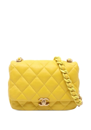 CHANEL Pre-Owned 2021-2026 Small Quilted Lambskin Candy Chain Flap crossbody bag - Yellow