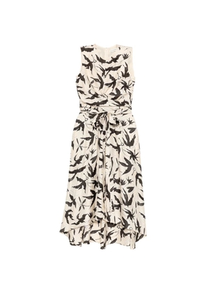 Altuzarra bird-print wrap-style dress - Neutrals