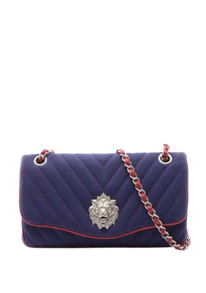 CHANEL Pre-Owned 2010-2011 Medium Chevron Jersey Leo Lion Flap shoulder bag - Blue