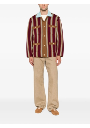 Drôle De Monsieur vertical-stripe cardigan - Red
