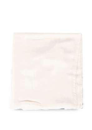 Elisabetta Franchi logo-jacquard frayed scarf - Neutrals