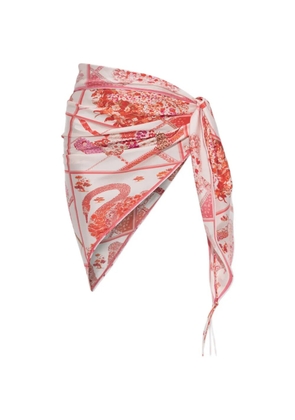 Ferragamo graphic-print silk pareo - Neutrals