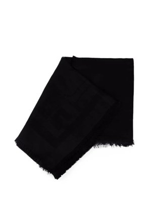 Elisabetta Franchi logo-jacquard frayed scarf - Black