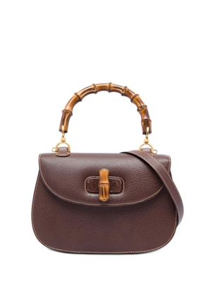 Gucci Pre-Owned 2000-2015 Grained Calfskin Bamboo Night satchel - Brown