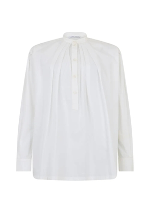Alberta Ferretti pleated-detail long-sleeve shirt - White