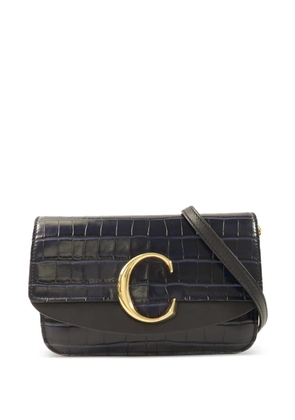 Chloé Vintage C crocodile-effect shoulder bag - Blue