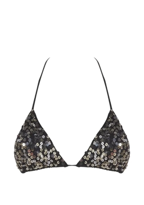 Leslie Amon sequin-embellished Scorpio bikini top - Black
