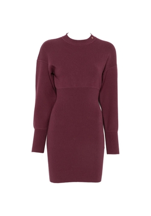 ANINE BING Imane ribbed-knit long-sleeve mini dress - Red