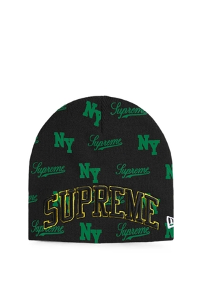 Supreme x New Era monogram-pattern beanie hat - Black
