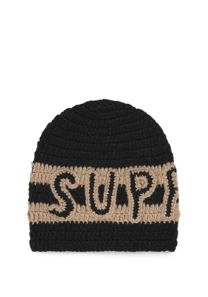 Supreme crochet beanie hat - Black