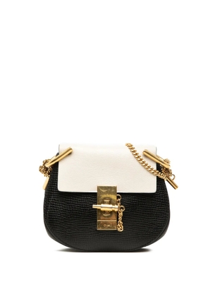 Chloé Pre-Owned 2017 Mini Bicolor Grained Calfskin Drew crossbody bag - Black