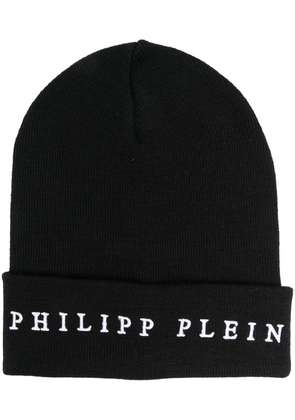 Philipp Plein embroidered-logo knit beanie - Black