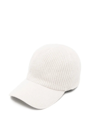 Eleventy ribbed-knit cashmere baseball cap - Neutrals