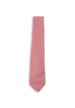 Ferragamo Pre-Owned Gancini animal-print tie - Red