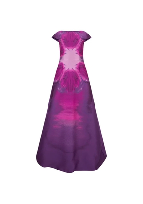 Alberta Ferretti gradient-effect cap-sleeve maxi dress - Purple