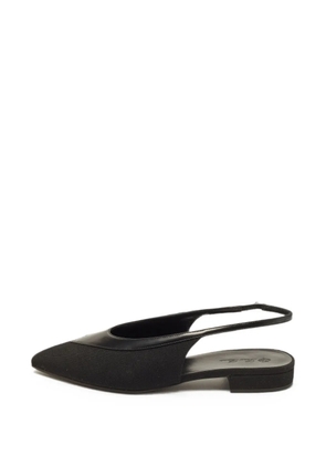 Loro Piana Pre-Owned leather-trim slingback ballet flats - Black