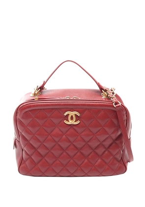 CHANEL Pre-Owned 2018-2019 CC Quilted Calfskin Top Handle Bag satchel - Red