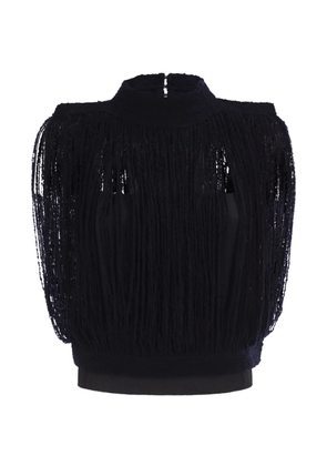 Fabiana Filippi fringed high-neck top - Blue