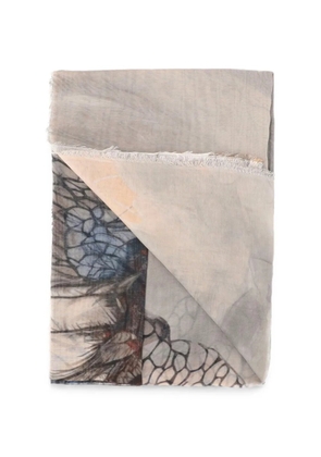 Faliero Sarti patterned fringed scarf - Neutrals