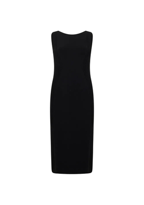 Alberta Ferretti ribbed-knit open-back midi dress - Black
