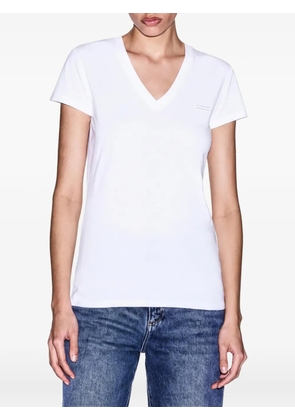 Armani Exchange logo-patch V-neck T-shirt - White