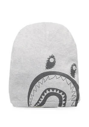 A BATHING APE® Shark-print beanie hat - Grey