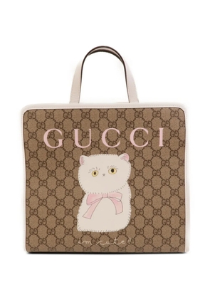 Gucci Pre-Owned GG cat-print tote bag - Brown