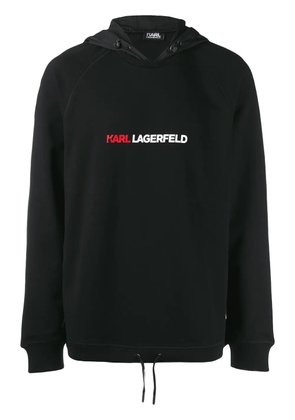 Karl Lagerfeld logo print hoodie - Black