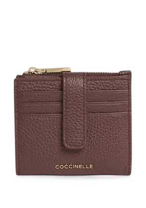 Coccinelle medium Metallic grained-leather wallet - Brown
