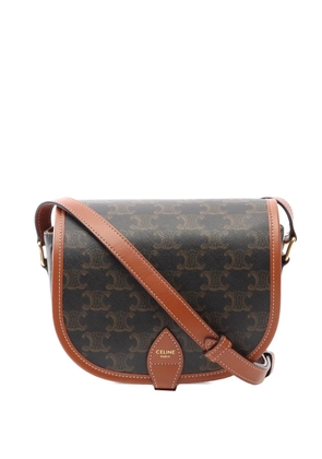 Celine Pre-Owned 2019 Medium Triomphe Coated Canvas Folco crossbody bag - Brown