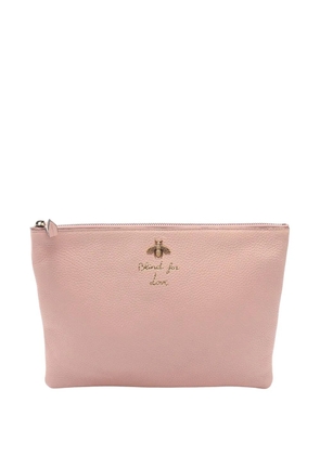 Gucci Pre-Owned 2000-2015 Grained Leather Animalier Business Bag clutch bag - Pink