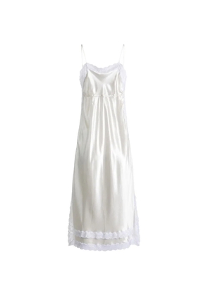 Magda Butrym lace-trim satin maxi dress - White