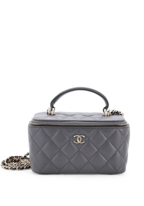 CHANEL Pre-Owned Classic Top Handle Vanity Case with Chain Quilted Lambskin Small crossbody bag - Grey