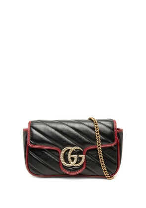 Gucci Pre-Owned 2016-2026 Super Mini GG Marmont Matelasse Leather Torchon Flap crossbody bag - Black