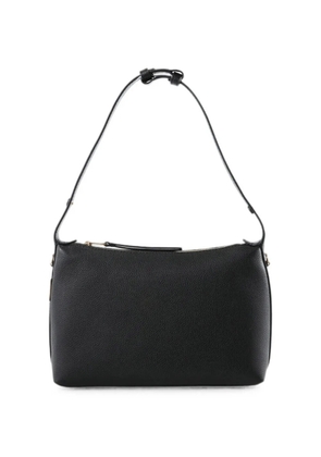 Tory Burch small Mellow logo-plaque pebbled-leather shoulder bag - Black