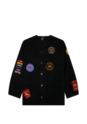 Needles Shooting patch-detail waxed jacket - Black