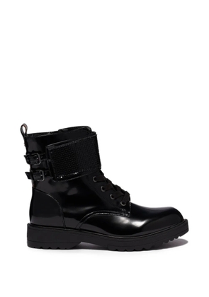 GUESS USA Wanda buckled mesh-strap ankle boots - Black