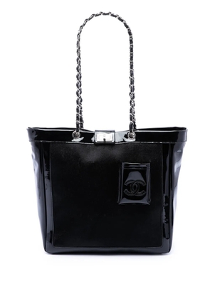 CHANEL Pre-Owned 2005-2006 Pony Hair and Patent Mademoiselle Turnlock tote bag - Black