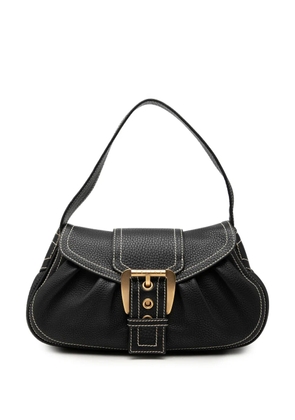 Celine Pre-Owned 2006 Grained Leather Buckle shoulder bag - Black