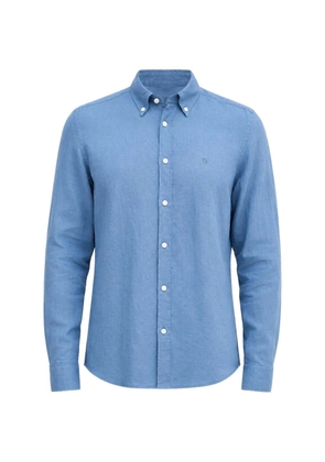 BOSS button-down embroidered logo shirt - Blue