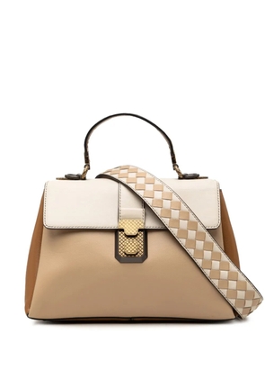 Bottega Veneta Pre-Owned 2012-2026 Small Tricolor Nappa Piazza Top Handle satchel - Neutrals