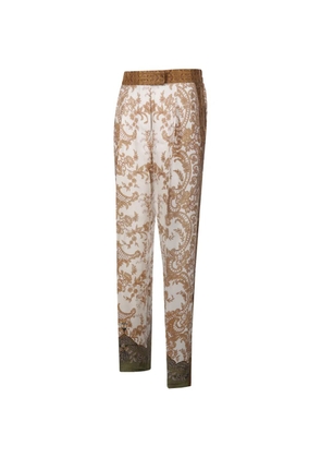 Pierre-Louis Mascia baroque-print tapered trousers - Neutrals