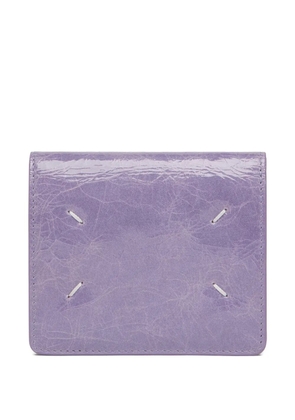 Maison Margiela Four Stitches crackled leather wallet - Purple