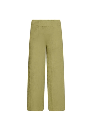 Betty Barclay seersucker-texture wide-leg trousers - Green