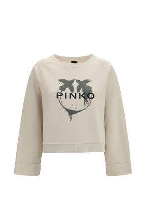 PINKO Neves logo-print sweatshirt - Neutrals