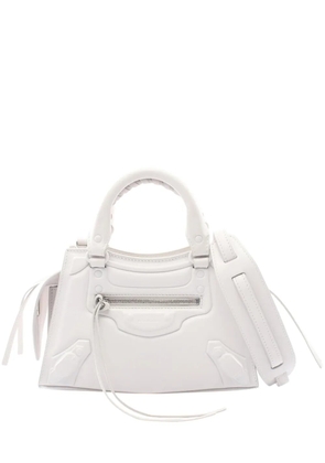 Balenciaga Pre-Owned 2018-2026 Mini Calfskin Motocross Neo Classic City satchel - White