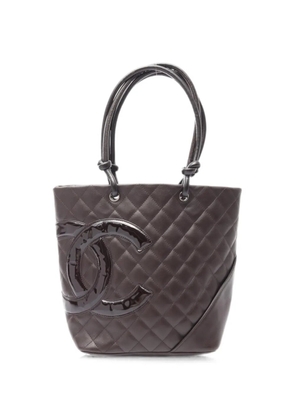 CHANEL Pre-Owned 2005-2006 medium Cambon Ligne quilted tote bag - Brown